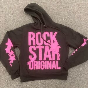 Rock Star Original Women's Black Hoodie with Pink Graphic